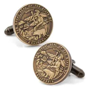 California Seal Embossed Cufflinks - Picture 1 of 5