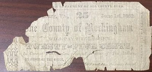 25 Cents Confederate Currency CSA Civil War Era Heavily Circulated #38210 - Picture 1 of 1