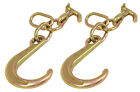 (2 Pack) 8&quot; G70 J Hook w/ T-J Hooks and Enlarged Link, 5,400 lbs WLL, G70