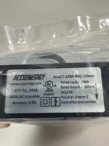 Sensor de corriente de núcleo dividido Accuenergy AcuCT-125R-400:100mA grado de ingresos - Imagen 1 de 3