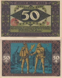 Rheinland, Köln, Stadt, 50 Pfennig 1922, f.ksfr. - Picture 1 of 1