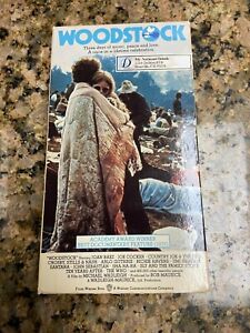 Vintage VHS Woodstock Concert (1969) RARE Side Barcode 1987 Double Tape NICE