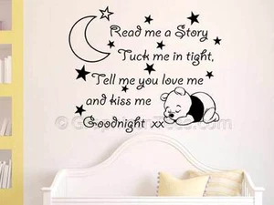 Read Me A Story, Nursery Wall Sticker Quote, Baby Boy Girl Bedroom Wall Sticker - Picture 1 of 15
