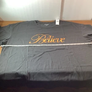 Nueva Camiseta OldNavy Everywear BELIEVE Para Mujer Niñas Talla XL Negra Dorada Suave - Imagen 1 de 5