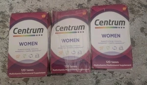 Centrum Women 120 tablets Women's Multivitamin Supplement 3-Pack Lot BB 10/2026 - Picture 1 of 8