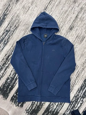 Sudadera con capucha Oakley para hombre con cremallera azul a rayas, talla XL Foto 1 de 3