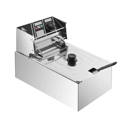 Fritteuse 6L mit Frittierkörbe– 2500 Watt – Thermostat Friteuse Öl Edelstahl - Bild 1 von 4