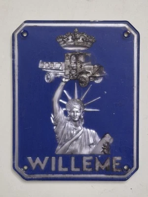 Placa de camión Willeme de colección insignia de coche, plástico moldeado, ORIGINAL 5" FRANCIA RARA Foto 1 de 4