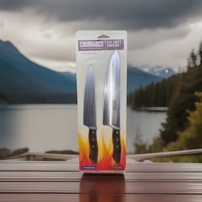 TRAMONTINA / Churrasco * Juego de 2 cuchillos de chef de 8” y 10” nuevo sellado Foto 1 de 4