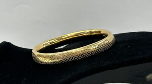 Gucci Icon Logo GG 18K Yellow Gold bangle bracelet Size 17-authentic! 24.9 grams
