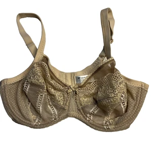 Wacoal Beige Nude Retro Chic Bügel BH Damen Vollflächig Spitze Gr. 36DD - Bild 1 von 8