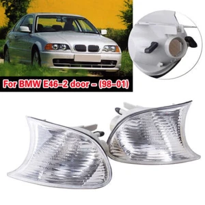 Clear Corner Signal Light 2PCS For 1999-2001 BMW E46 2D Coupe Convertible New - Picture 1 of 7