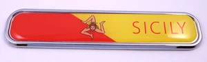 Sicily Italian flag Chrome Emblem 3D auto Decal sticker car bike boat 5.3" - Foto 1 di 2