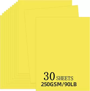 30 Sheets Yellow Cardstock 8.5'' x 11'' 250gsm/90lb Heavyweight Cover Cardsto... - Picture 1 of 7