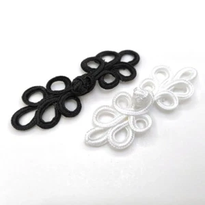 10 Pairs Frog Closure Chinese Knots Button Fasteners Sewing Retro Black White - Picture 1 of 10