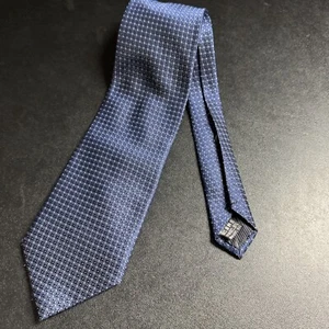 Ermenegildo Zegna Tie Plum Purple Check 100% Silk - Picture 1 of 3