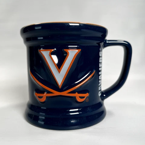 Virginia Cavaliers Coffe Mug Embossed Logo Blue & Orange NCAA Cover