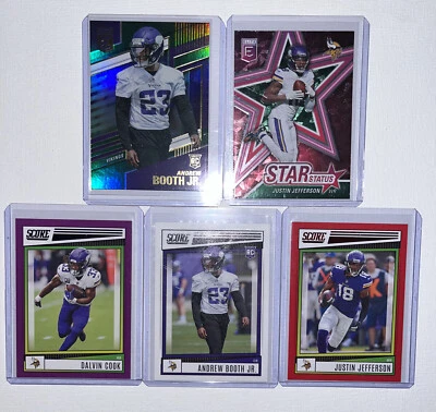 JUSTIN JEFFERSON 2022 Donruss Elite Star Status Green Foil | Andrew Booth Jr 🟢 - Image 1 of 4