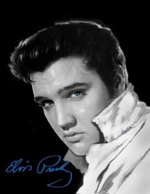 New Black & White Elvis Presley Blue Eyes Plush Fleece Throw Gift Blanket Photo - Image 1 of 3