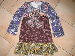 (C137) Nolita Pocket Girls Materialmix Langarm Kleid mit Blumen Stickerei gr.116 - Picture 1 of 4