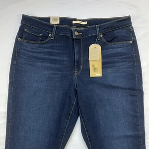 Levi's Classic Straight Mid Rise Jeans Women's Size 18 Short 34x28 Dark - Picture 1 of 8