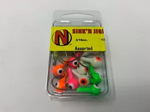 Paquete de 12 plantillas Northland SNJ35-12-99 Sink'N surtidas 3/16 oz. ¡Envío rápido gratuito! - Imagen 1 de 2