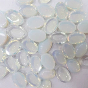 Cabochon ovale opale bianco 15 pezzi 14x10x5 mm cabina QQ186 - Foto 1 di 2