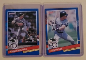 48 Steve Sax 56 Mark McGwire All-Star 1990 Yankees Athletics legends Donruss - Picture 1 of 2
