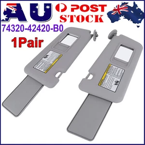 AU SUN VISOR LH&RH LEFT+RIGHT SIDE GREY & EXTENDED PAD For TOYOTA RAV4 2004-2005 - Picture 1 of 24