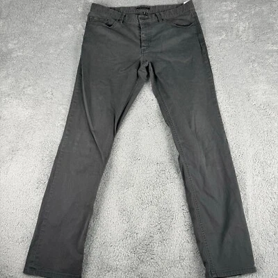 Pantalones de mezclilla Theory para hombre 36 grises elásticos pierna recta lavado medio 5 bolsillos Foto 1 de 4