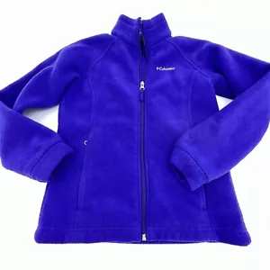 Columbia Jacket Girls Youth Medium Fleece Long Sleeve Full Zip Outdoors Purple - Picture 1 of 4