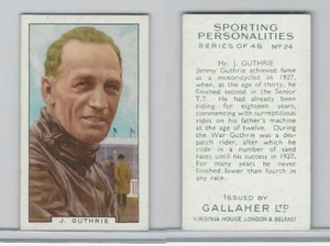 G12-99 Gallaher, Personaggi Sportivi, 1936, #24 Mr. J. Guthrie, Moto - Foto 1 di 1