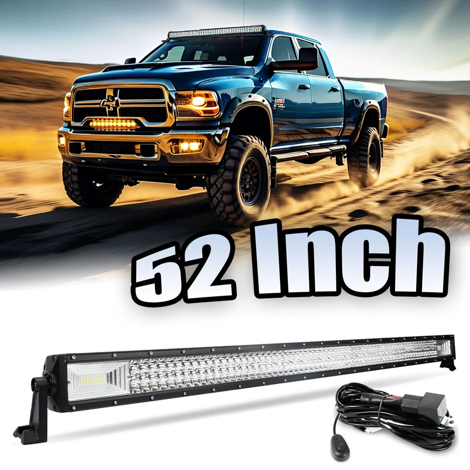 Barra de luz LED de 52" techo conducción con cableado para Dodge Ram 1500/2500/3500 Dakota Foto 1 de 4