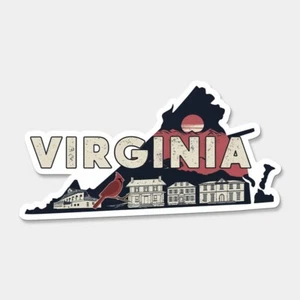 Virginia State Printed Sticker Vinyl Decal USA VA United States Car Window - Picture 1 of 1