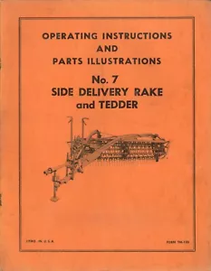 Allis Chalmers Zapfwellenantrieb Nr. 7 Seitenauslieferung Heurechen Bediener & Teile Handbuch - Bild 1 von 14