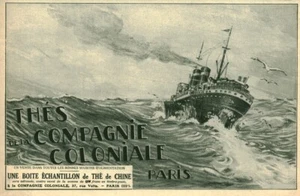 Publicité ancienne thés de la compagnie coloniale Paris 1927 issue de magazine - Picture 1 of 1