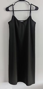 Alembika Slip Dress Women's Size Large Dark Grey Knee-Length Midi Pull-On Top