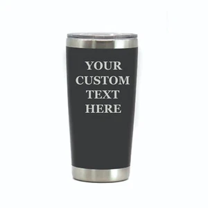 Custom 20oz Tumbler with Your Text or Logo Engraved Travel Mug Insulated Bottle - Picture 1 of 8