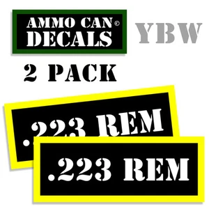 223 REM Ammo Label Decals Box Stickers decals - 2 Pack BLYW - Picture 1 of 1