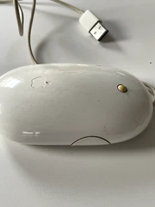 Apple A1152 Wired USB Optical Mighty Mouse White Used Functional - Picture 1 of 3