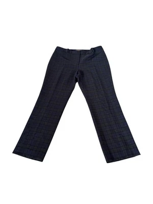 BROOKS BROTHERS Women’s Natalie Fit Wool Tartan Navy Plaid Ankle Pants SZ 14 - Image 1 of 4