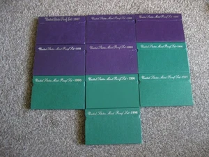 LOT OF 10 UNITED STATES PROOF SETS 1987, 88, 89, 92, 93, 94, 96, 96, 97, 98 - Bild 1 von 2