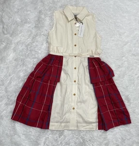 Jessie And James London Girls Designer Dress Sz 10 Lined Red Tartan Plaid New - Picture 1 of 11