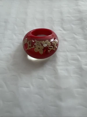 路易威登红色树脂镶嵌戒指 S 码 (6.5/7)。 — 第 1/4 张图片