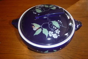 Blue Glassware Hall China Covered Casserole Dish 8in Sundial Style - Picture 1 of 6