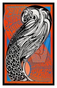 BIRDS 1967 MOBY GRAPE CONCERT POSTER 11x17 POP ROCK WALL ART PYSCH HIPPY DUDES - Picture 1 of 1