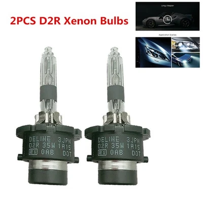 2Pcs D2R Xenon HID Bulbs Headlight Lamp 35W 6000K Bulb For Acura Lexus Toyota - Image 1 of 4