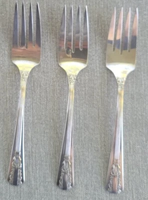 Juego de 3 tenedores de ensalada Wm A Rogers Sectional Oneida Ltd patrón Lido 1938 Foto 1 de 4
