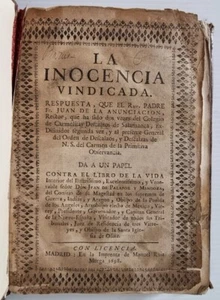 1698 / LA INOCENCIA VINDICADA - INNOCENCE VINDICATED / Leather Binding - Picture 1 of 12