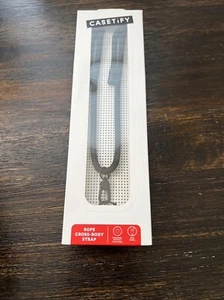 CASETiFY Cinghia a tracolla in corda compatibile con la maggior parte dei telefoni cellulari Nero NUOVO - Foto 1 di 8